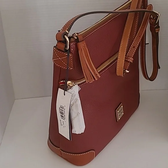 ❤️HP❤️D&B LARGE Wine Pebble Grain Tassle Crossbody Bag NWT